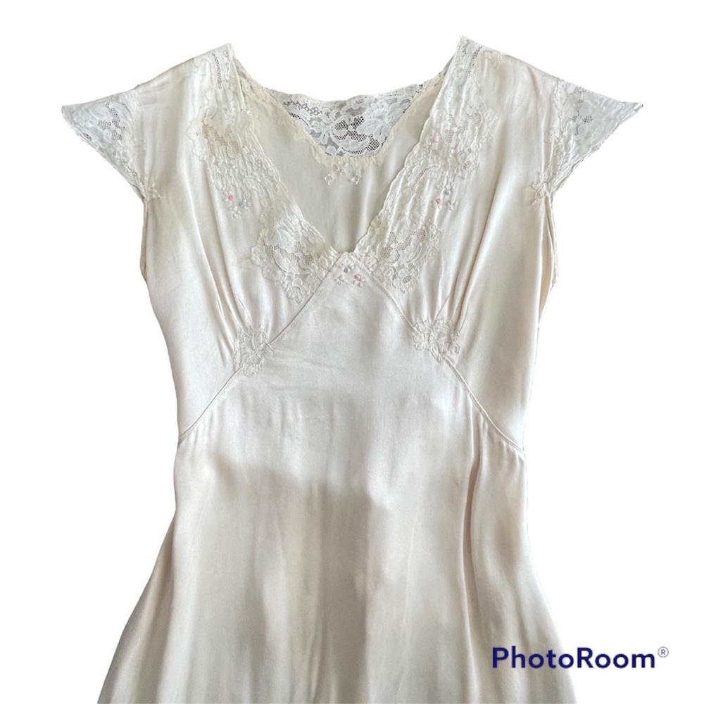 Gorgeous silk dress ethereal dress with roses and lace